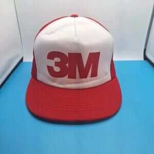 Vintage 90s Headmost 3M Foam Snapback Truckers Hat Cap Red White